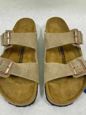 Birkenstock Arizona Tobacco Brown Oiled Leather Narrow Width Sandals